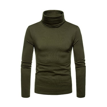 Hokny TD Mens Basic Ribbed Slim Fit Knitted Pullover Turtleneck Sweater 
